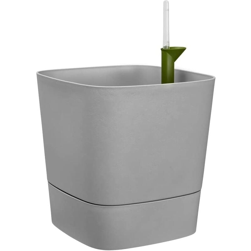 foto del prodotto elho vaso greensense aqua care square 30cm light concrete grigio