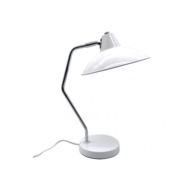 foto del prodotto elian 1xe27 bianco cromo lampada da tavolo 44x24x35 cm regolabile e snodabile