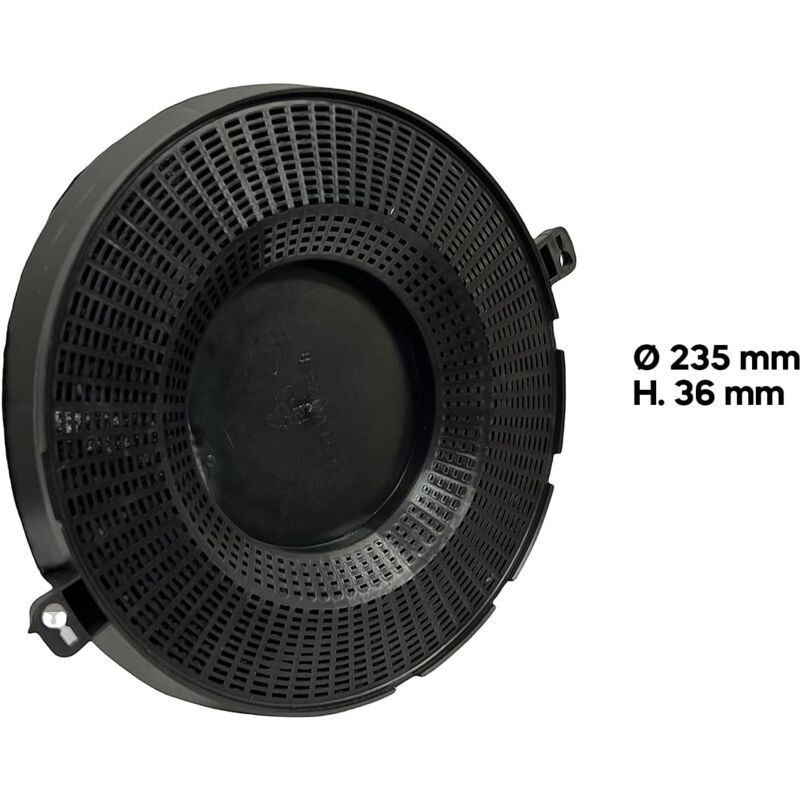 immagine 0 del prodotto elica filtro carbone attivo cappa f00571 f00572 s f00601 mod.48 compatibile kit0161386 adatto con krea, vega dimensione p.l.a 235x235x36 mm