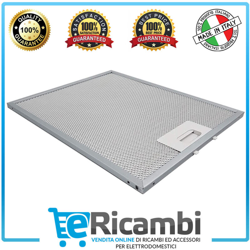 foto del prodotto elica filtro metallico per cappa compatibile con dimensioni 247x327 mm , high performance filter, pratica maniglia di sgancio a innesti rinforzati