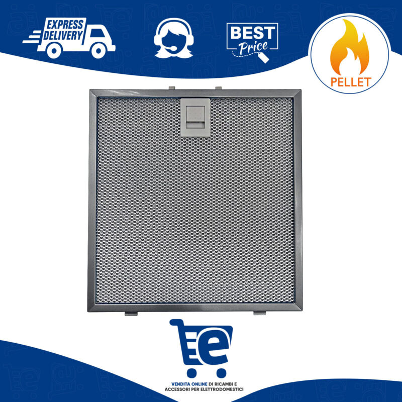foto del prodotto elica filtro metallico per cappa compatibile con falmec, dimensioni 235x245x8 mm , high performance filter, pratica maniglia di sgancio a innesti