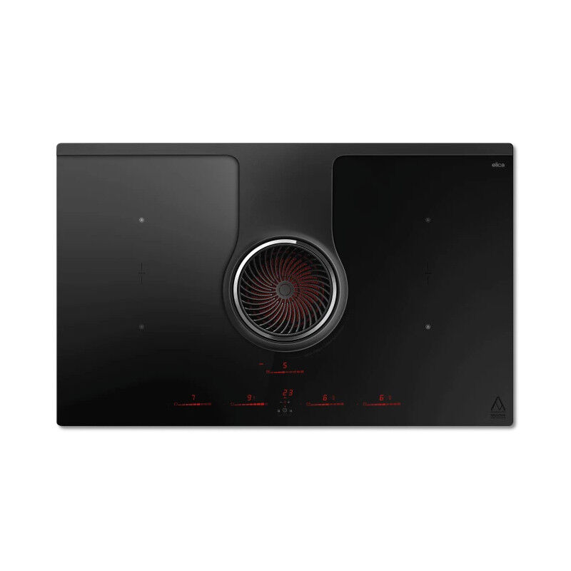 foto del prodotto elica nikolatesla one hp evo bl a 83 nero da incasso 83 cm piano cottura a induzione 4 fornello i cappa da incasso
