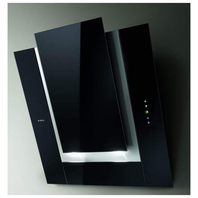 foto del prodotto elica prf0010404a ico bl f 80 cappa a parete aspirante 80 cm, 801 m h, classe e, 60 db, comandi touch, 3 velocita intensiva, filtro antigrasso in alluminio, illuminazione led, vetro nero