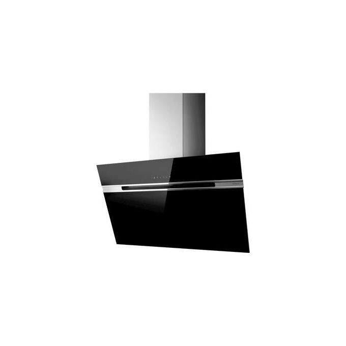 foto del prodotto elica prf0100991 stripe bl a 90 lx cappa a parete aspirante 90 cm, 757 m h, classe b, 65 db, controllo touch, 4 velocita 3 intensiva , doppia aspirazione inferiore e frontale , illuminazione led, vetro nero