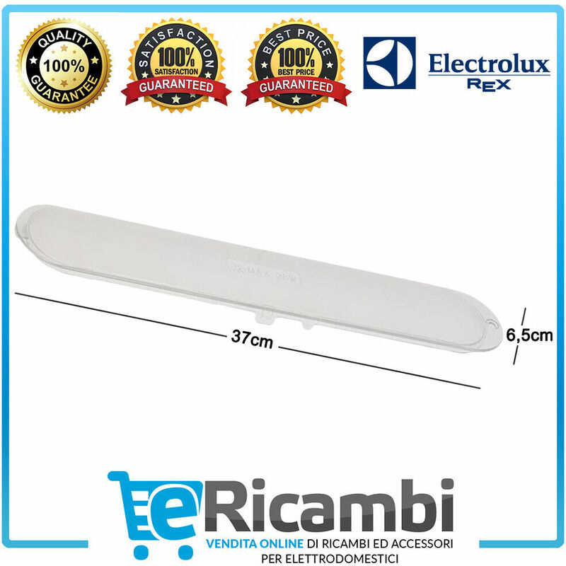 foto del prodotto elica vetrino diffusore luce cappa plafoniera cm. 36,9 x 6,5 ricambio originale