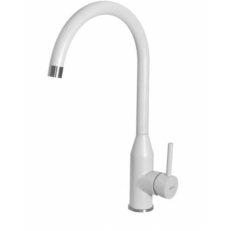 foto del prodotto elleci adige. tipo di beccuccio standard, colore del prodotto bianco, materiale del rubinetto granitek. altezza sopra la superficie di fissaggio