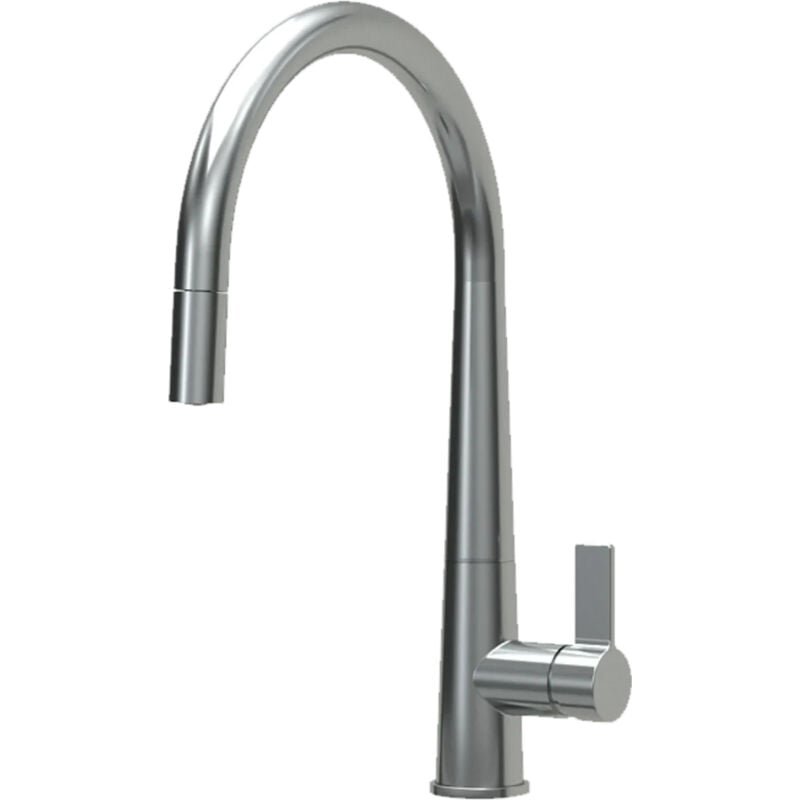 foto del prodotto elleci athena plus. colore del prodotto acciaio inox, materiale del rubinetto acciaio inox, controllo del flusso d acqua leva sanitaria. altezza