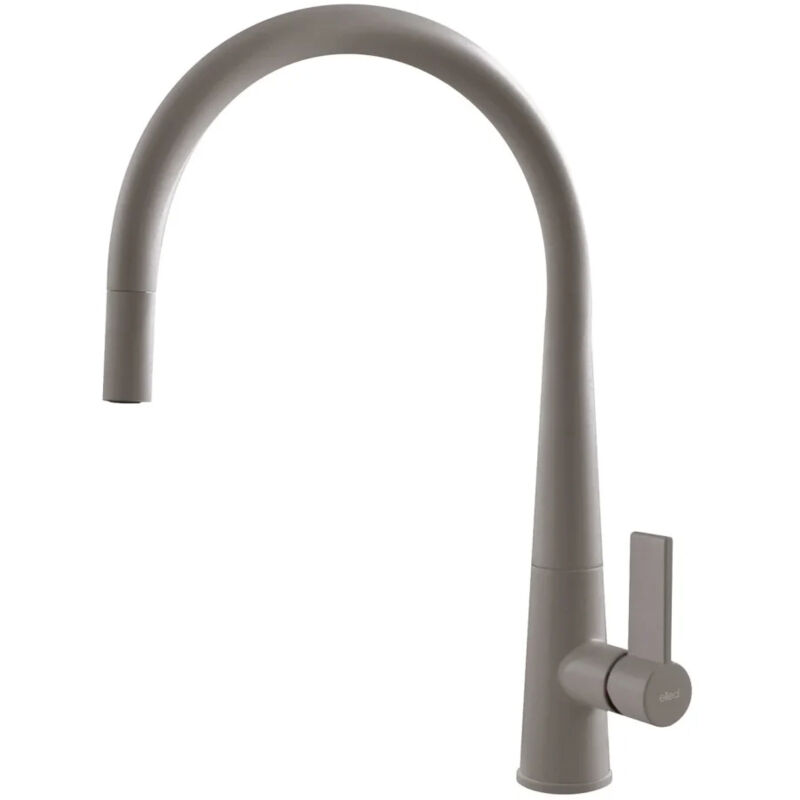 foto del prodotto elleci athena plus. colore del prodotto grigio talpa, materiale del rubinetto acciaio inox, controllo del flusso d acqua leva sanitaria. altezza