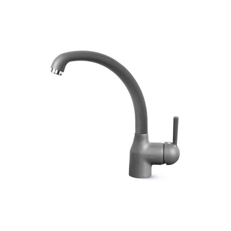 foto del prodotto elleci classic po. colore del prodotto titanio, materiale del rubinetto metaltek, controllo del flusso d acqua leva sanitaria. altezza max 29