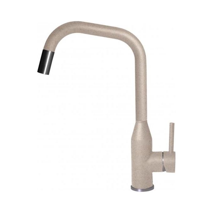 foto del prodotto elleci dora plus mgkdrp51 miscelatore da cucina monocomando, da incasso, granitek, canna girevole con doccetta estraibile, 38 cm, avena