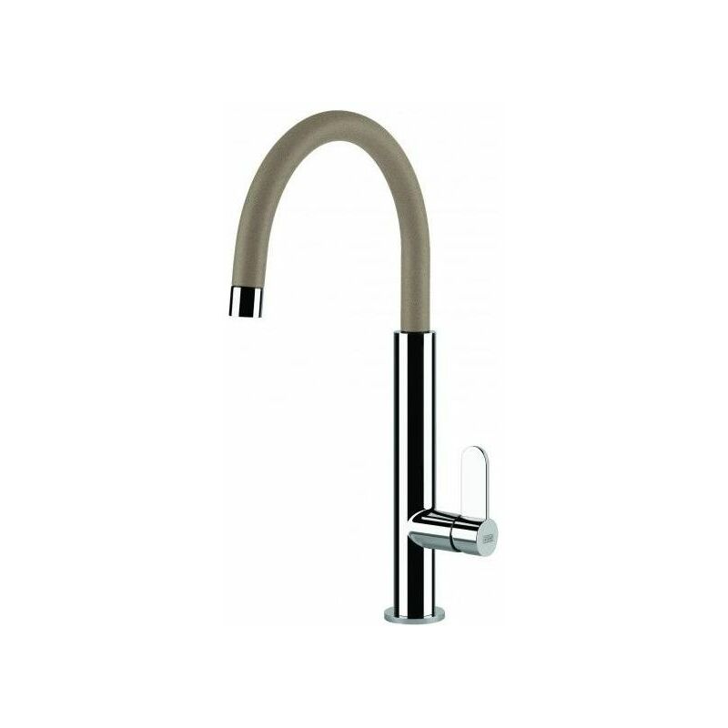 foto del prodotto elleci dove mgkdov43 miscelatore da cucina monocomando, da incasso, granitek, canna girevole, 41,5 cm, acciaio tortora