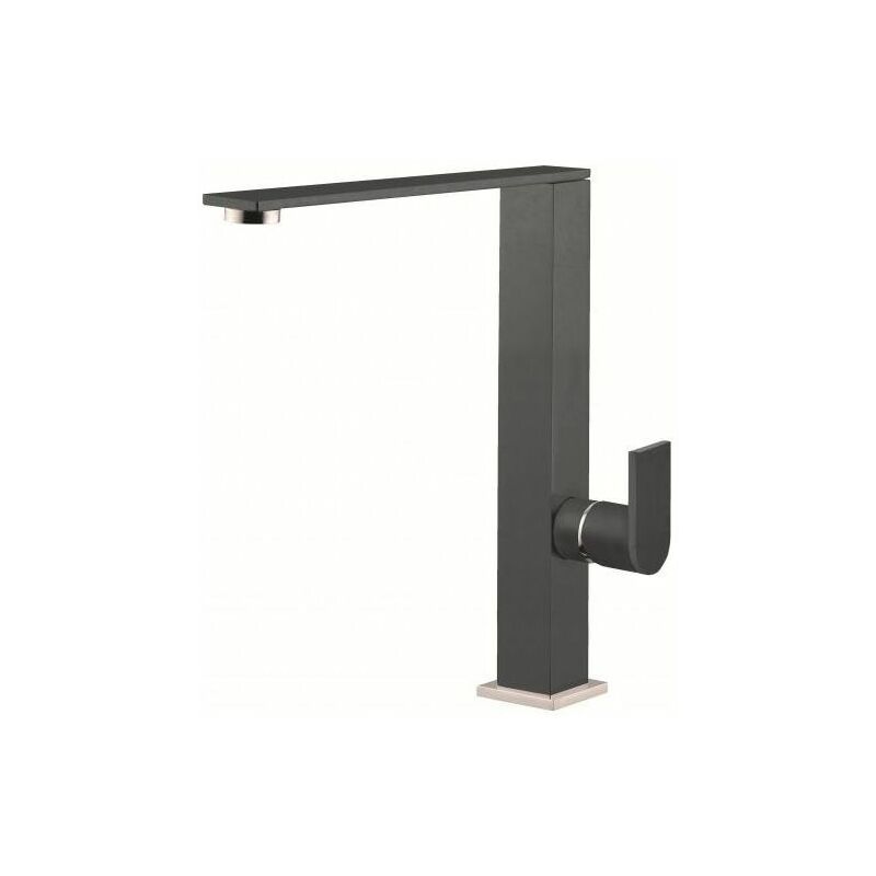 foto del prodotto elleci flat mkkfla99 miscelatore da cucina monocomando, da incasso, keratek plus, canna girevole, 25,2 cm, dark grey