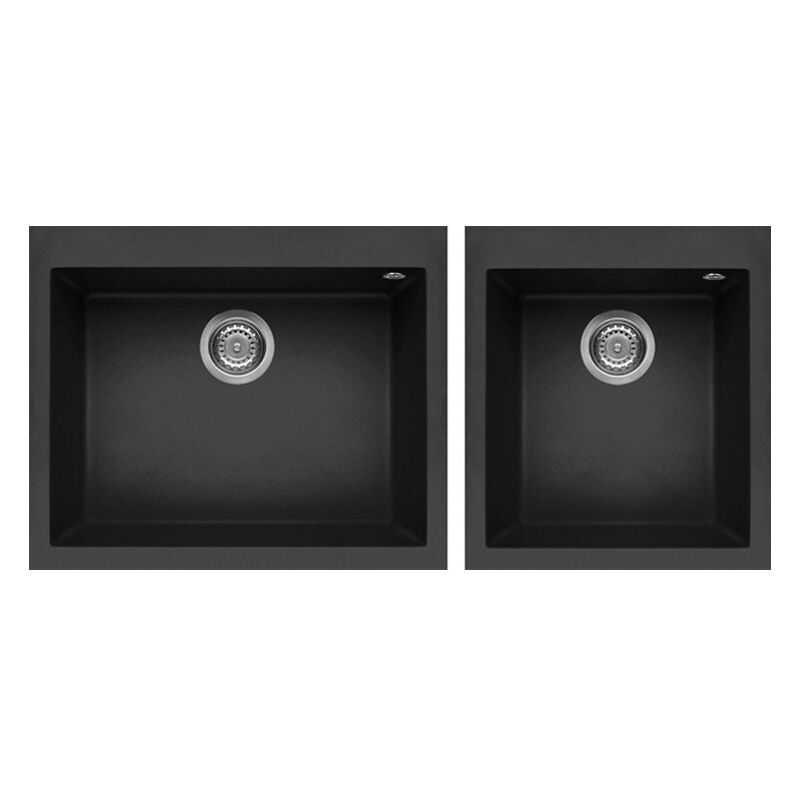foto del prodotto elleci lavello da incasso quadra 210 metaltek nero ghisa lmq21070