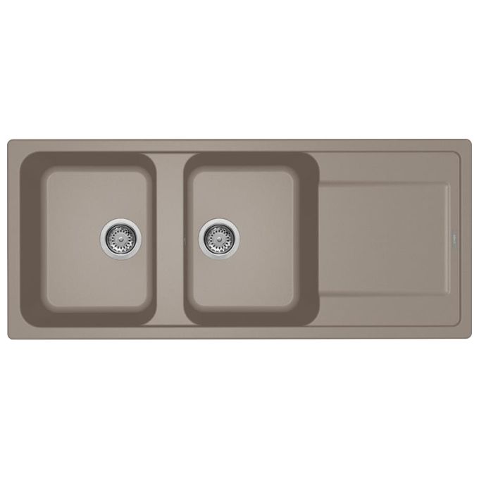 foto del prodotto elleci lavello life 500 116x50cm 2 vasche con gocciolatoio tortora 43