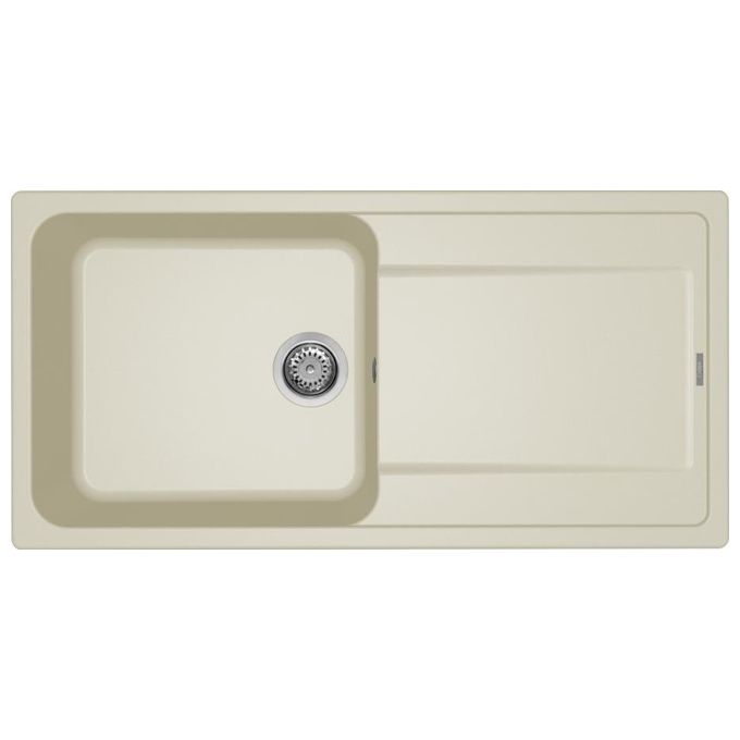 foto del prodotto elleci lg248062 lavello da incasso 1 vasca grande con gocciolatoio reversibile 100 x 50 cm finitura granitek bianco antico 62 life 410