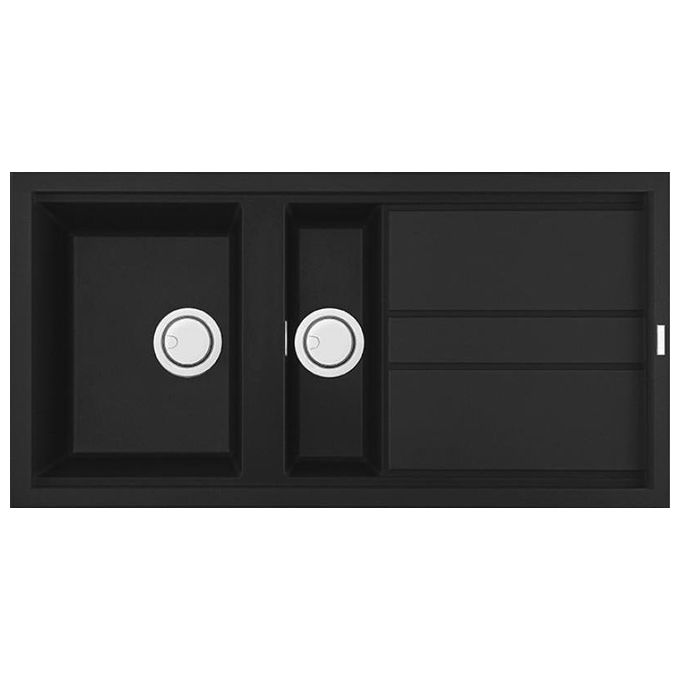 foto del prodotto elleci lgb47540 best 475 lavello granitek gocciolatoio reversibile 1 vasca e mezza 100 cm nero