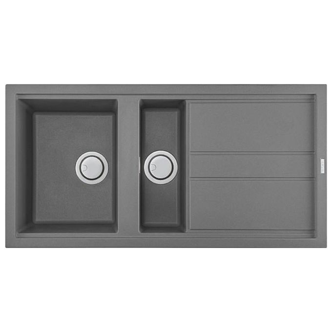 foto del prodotto elleci lgb47548 best 475 lavello granitek gocciolatoio reversibile 1 vasca e mezza 100 cm grigio cemento