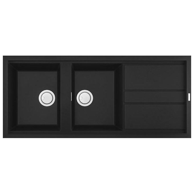 foto del prodotto elleci lgb50040 best 500 lavello gocciolatoio reversibile 2 vasche 116 cm nero