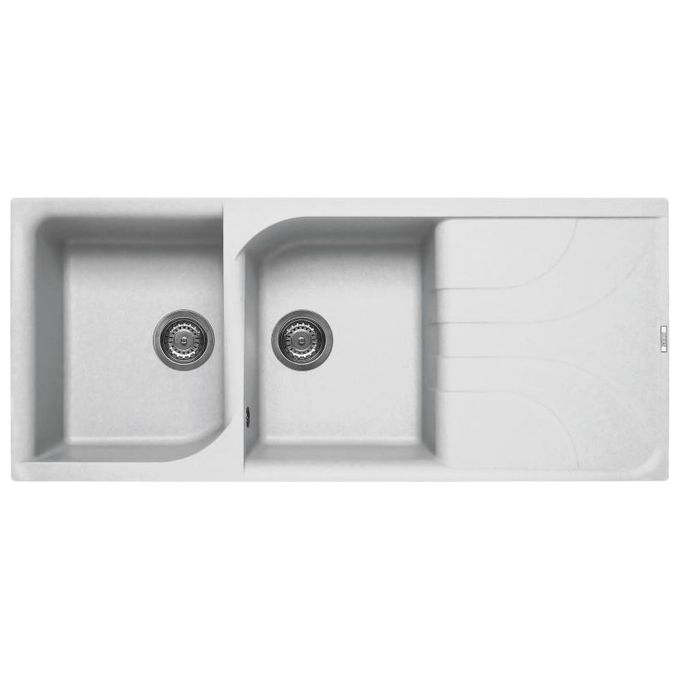 foto del prodotto elleci lge50068 ego 500 lavello granitek gocciolatoio reversibile 2 vasche 116 cm bianco