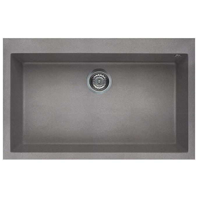 foto del prodotto elleci lgq13048 quadra 130 lavello granitek 1 vasca 79 cm grigio cemento