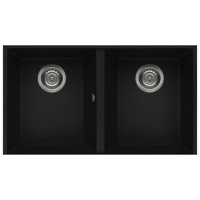 foto del prodotto elleci lgq35040bso quadra 350 lavello granitek 2 vasche 79 cm nero