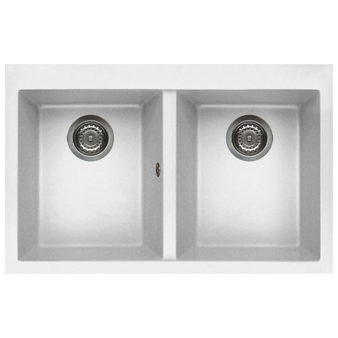 foto del prodotto elleci lgq35068 quadra 350 lavello granitek 2 vasche 79 cm titano