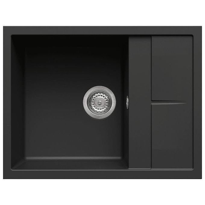 foto del prodotto elleci lgu12540 unico 125 lavello granitek gocciolatoio reversibile 1 vasca 65 cm nero