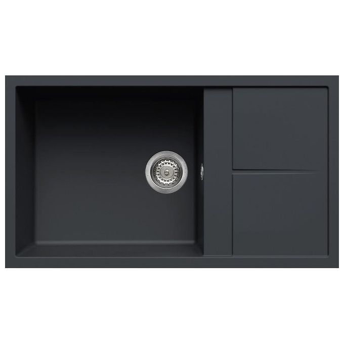 foto del prodotto elleci lgu41059 unico 410 lavello granitek gocciolatoio reversibile 1 vasca 86 cm antracite
