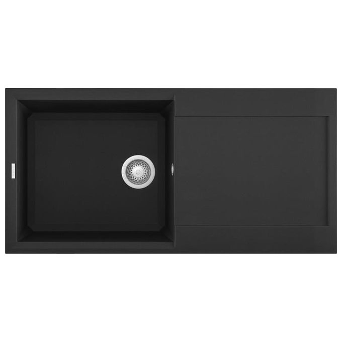 foto del prodotto elleci lgy48040 easy 480 lavello granitek gocciolatoio reversibile 1 vasca 100 cm nero