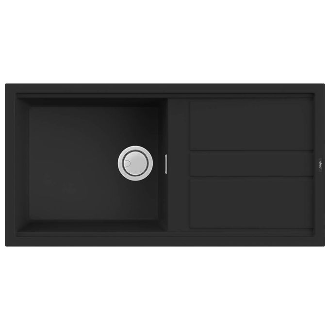 foto del prodotto elleci lkb480k86 best 480 lavello keratek gocciolatoio reversibile 1 vasca 100 cm nero