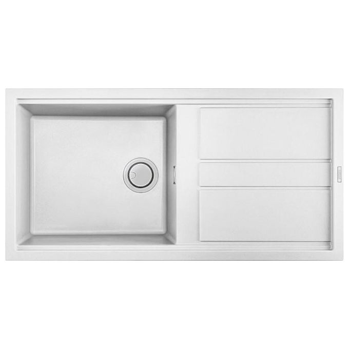 foto del prodotto elleci lkb480k96 best 480 lavello keratek gocciolatoio reversibile 1 vasca 100 cm bianco