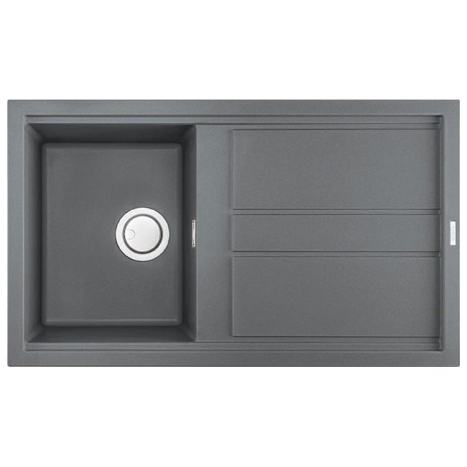foto del prodotto elleci lmb40073 best 400 lavello metaltek gocciolatoio reversibile 1 vasca 86 cm titanio