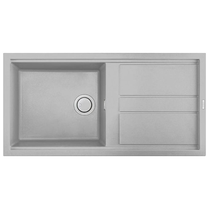 foto del prodotto elleci lmb48079 best 480 lavello metaltek alluminio gocciolatoio reversibile 1 vasca piletta 100 cm