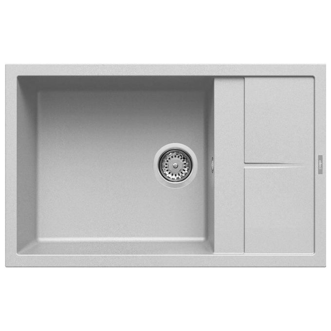 foto del prodotto elleci lmu31079 unico 310 lavello metaltek 1 vasca gocciolatoio reversibile 78 cm alluminio