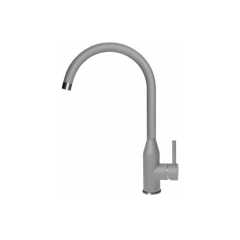 foto del prodotto elleci mkkadi97 adige miscelatore da cucina monocomando, da incasso, keratek plus, canna girevole, 40 cm, grigio chiaro