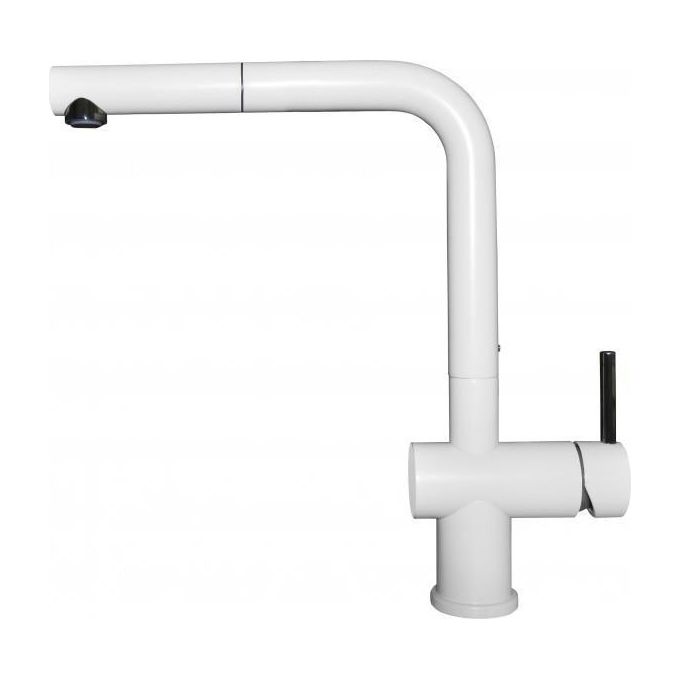 foto del prodotto elleci mkkstp96 stream plus miscelatore monocomando con canna girevole e doccetta estraibile modern bianco kera 96