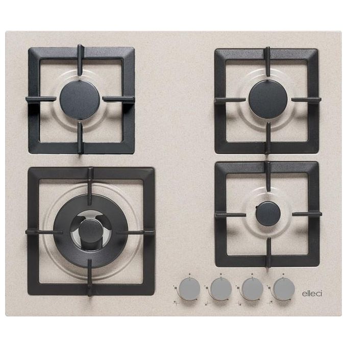 foto del prodotto elleci pgsp60151ws linea plano 60 tcl piano cottura a gas 4 zone 1 tripla corona laterale griglie ghisa 60 cm avena