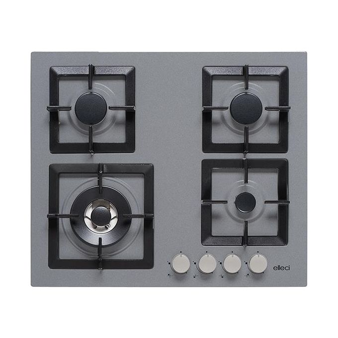 foto del prodotto elleci pmsp60173ws linea plano 60 tcl piano cottura a gas 4 zone 1 tripla corona 60 cm 73 metal titanium
