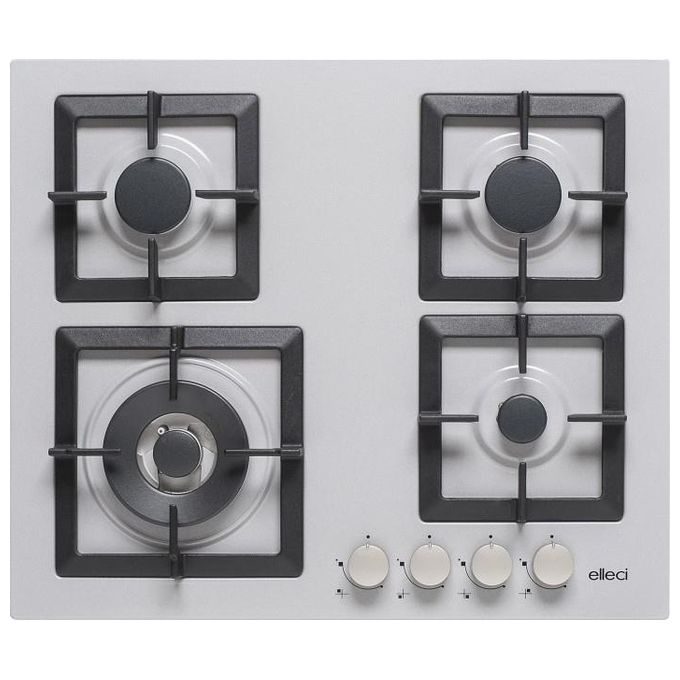 foto del prodotto elleci pmsp60179ws linea plano 60 tcl piano cottura a gas 4 zone 1 tripla corona laterale griglie ghisa 60 cm grigio aluminio 79