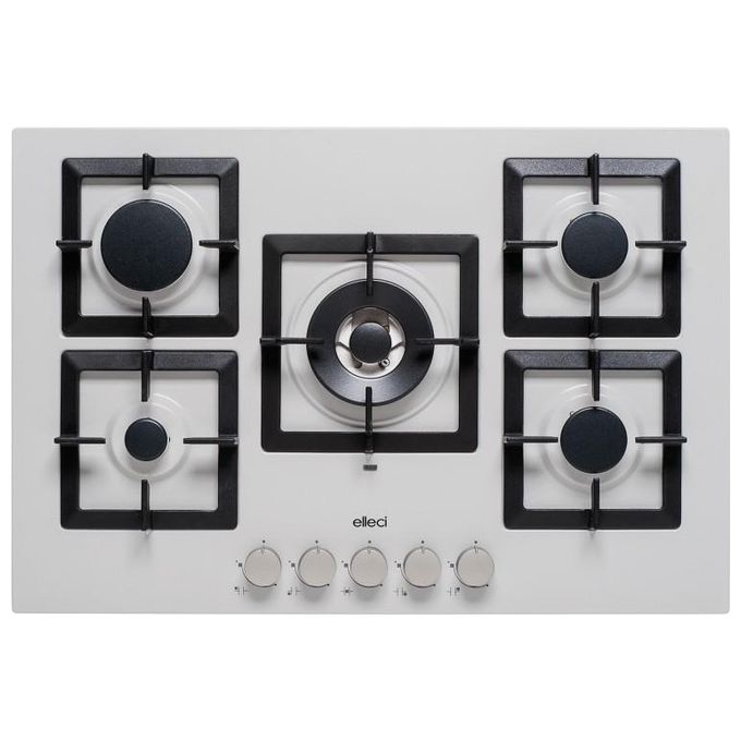 foto del prodotto elleci pmsp75179cs linea plano piano cottura a gas 5 zone 1 ultrarapido a tripla corona centrale griglie ghisa 75 cm aluminium 79