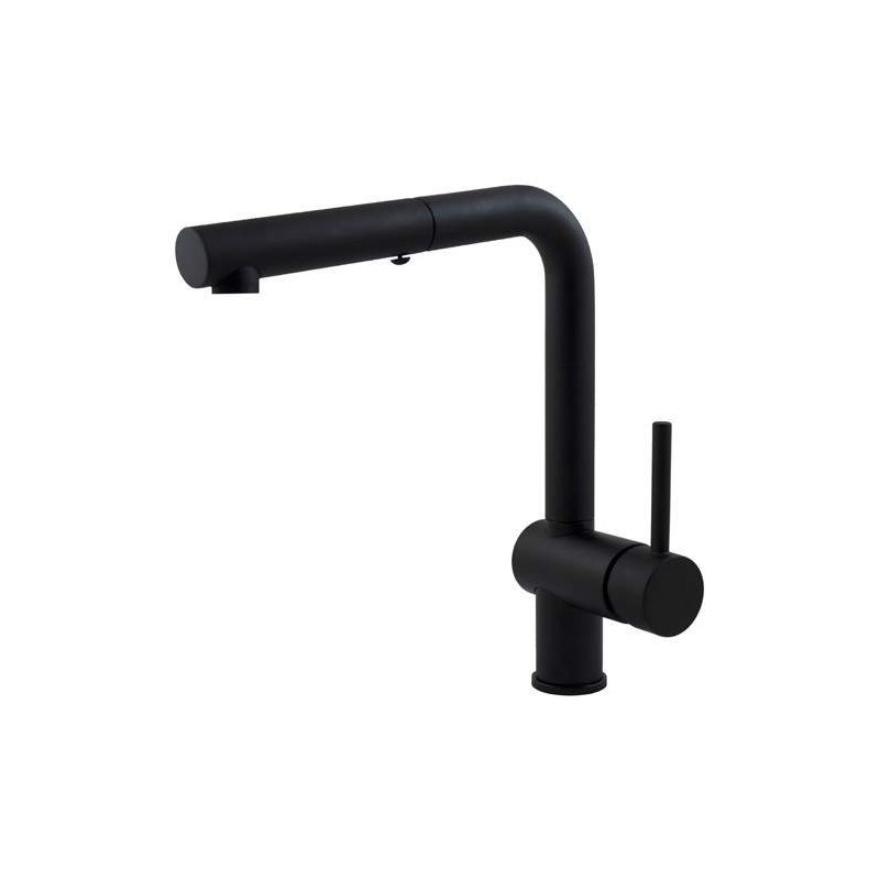 foto del prodotto elleci rubinetto cucina miscelatore con doccetta estraibile monocomando in granitek colore full black g40 mgkc0240