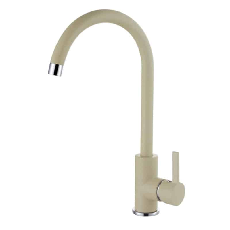 foto del prodotto elleci rubinetto miscelatore cucina canna alta monocomando bianco antico mgkc0162