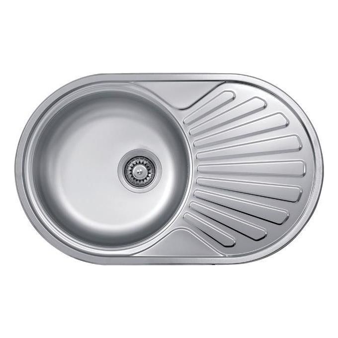 foto del prodotto elleci special round 770 lix770sacrs lavello da incasso 1 vasca gocciolatoio, acciaio inox satinato, 77x48 cm, da incasso, inox satinato