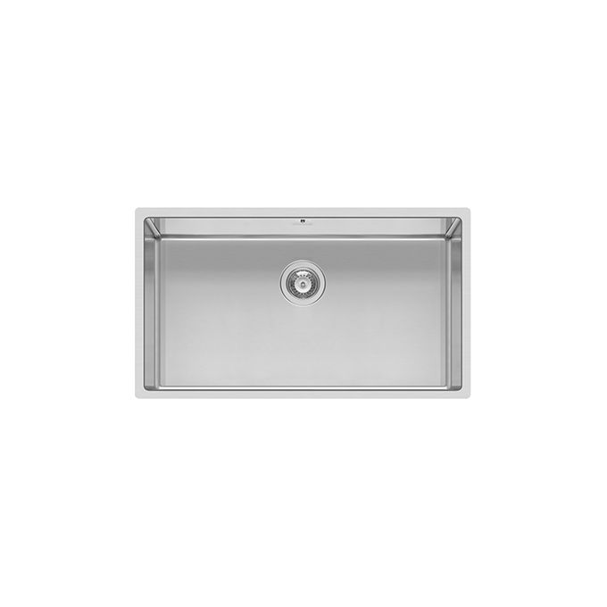 foto del prodotto elleci square 720 r14 liq720sac14 lavello da incasso 1 vasca, acciaio inox satinato, 78x44 cm, da incasso, inox satinato
