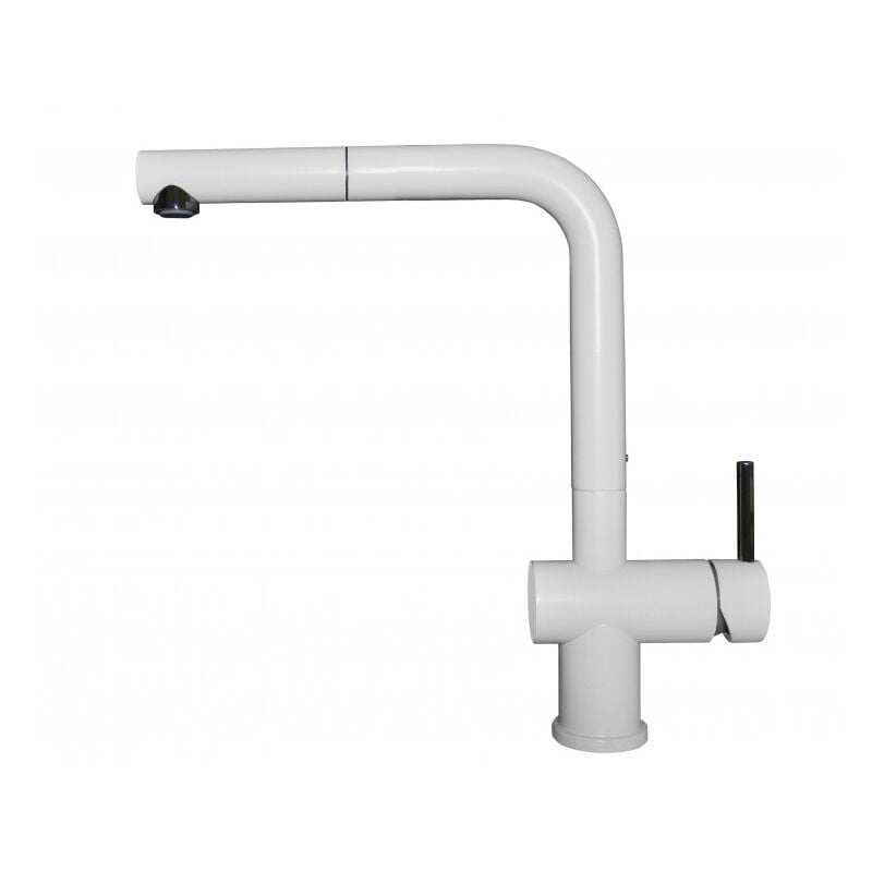 foto del prodotto elleci stream plus g68. tipo di beccuccio estraibile, colore del prodotto bianco, materiale del rubinetto granitek. altezza sopra la superficie