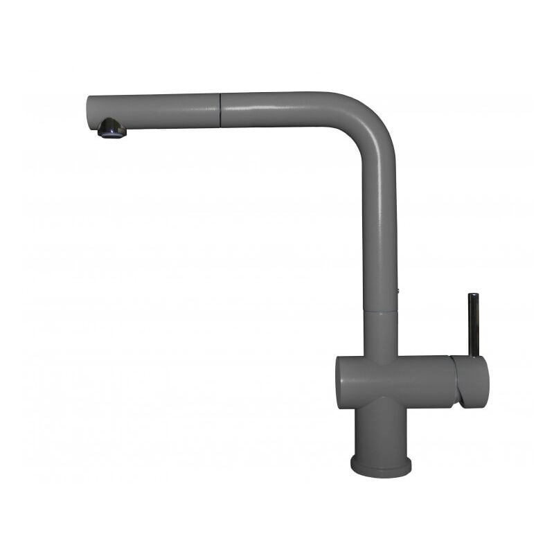 foto del prodotto elleci stream plus k99. tipo di beccuccio estraibile, colore del prodotto grigio, controllo del flusso d acqua leva sanitaria. altezza sopra la