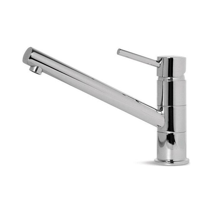 foto del prodotto elleci teseo miktescr miscelatore da cucina monocomando, da incasso, acciaio inox, canna girevole, 18 cm, cromo