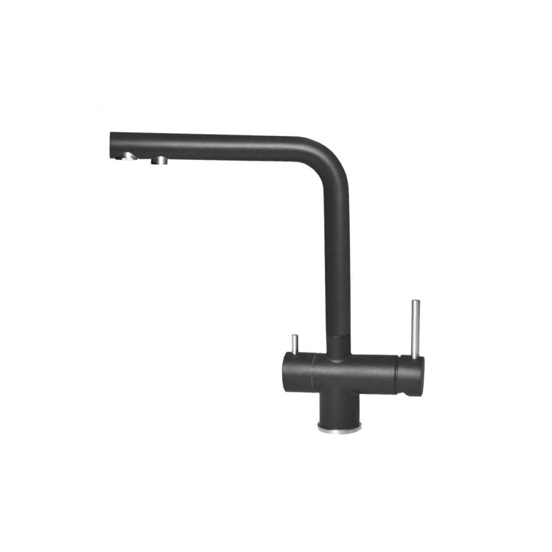 foto del prodotto elleci tourmaline g40. tipo di beccuccio standard, colore del prodotto nero, materiale del rubinetto granitek. altezza sopra la superficie di