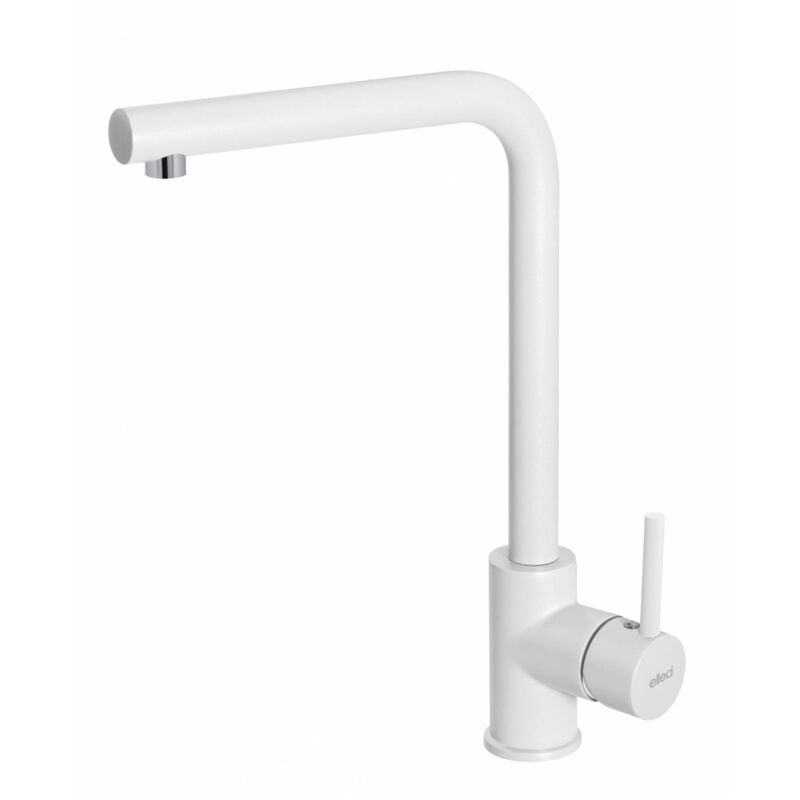 foto del prodotto elleci trail. tipo di beccuccio standard, colore del prodotto bianco, materiale del rubinetto keratek. altezza sopra la superficie di fissaggio