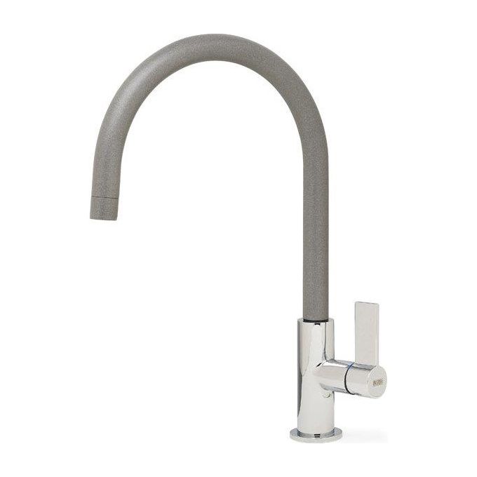 foto del prodotto elleci volta mmkvta79 miscelatore da cucina monocomando, da incasso, metaltek, canna girevole, 22,3 cm, alluminio